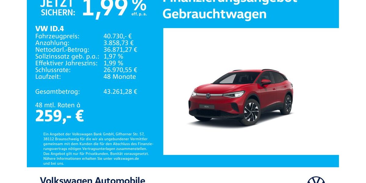 VW ID.4 8.526 km 40.430 &euro; Stuttgart-Wangen 70188