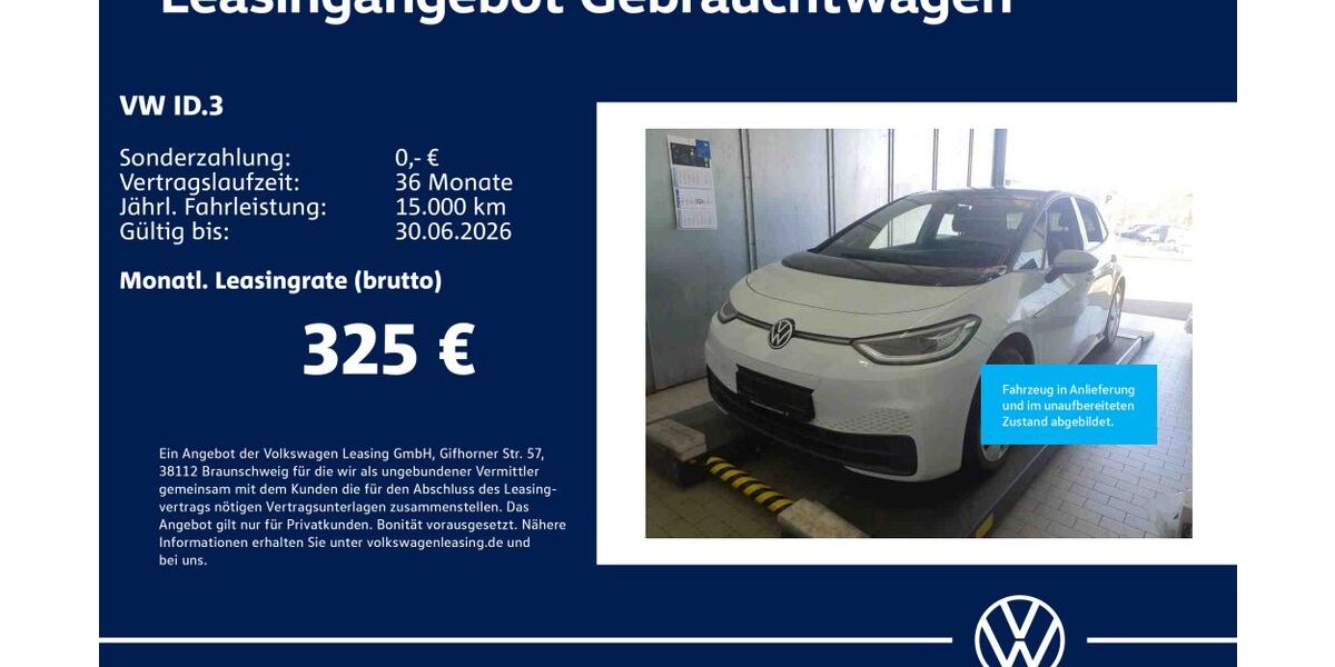 VW ID.3 30.775 km 22.930 &euro; Stuttgart-Wangen 70188