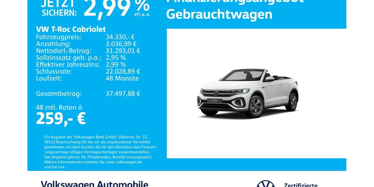 VW T-Roc 6.836 km 33.930 &euro; Stuttgart-Feuerbach 70469