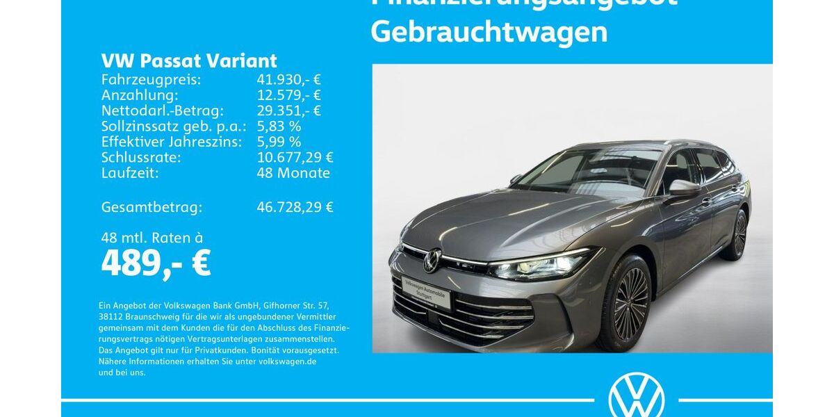 VW Passat Variant 1.505 km 41.430 &euro; Stuttgart-Feuerbach 70469