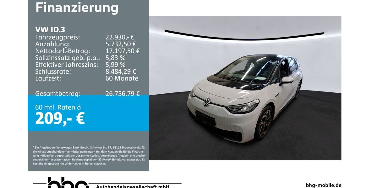 VW ID.3 18.781 km 22.930 &euro; Reutlingen 72770