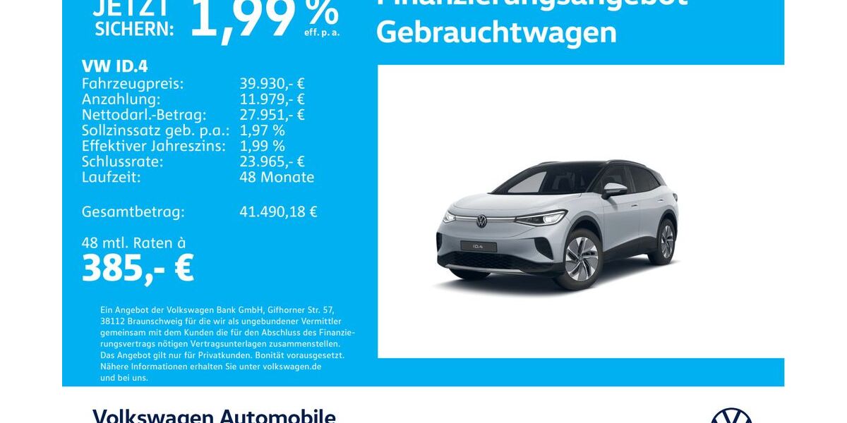 VW ID.4 7.186 km 39.730 &euro; Stuttgart-Feuerbach 70469