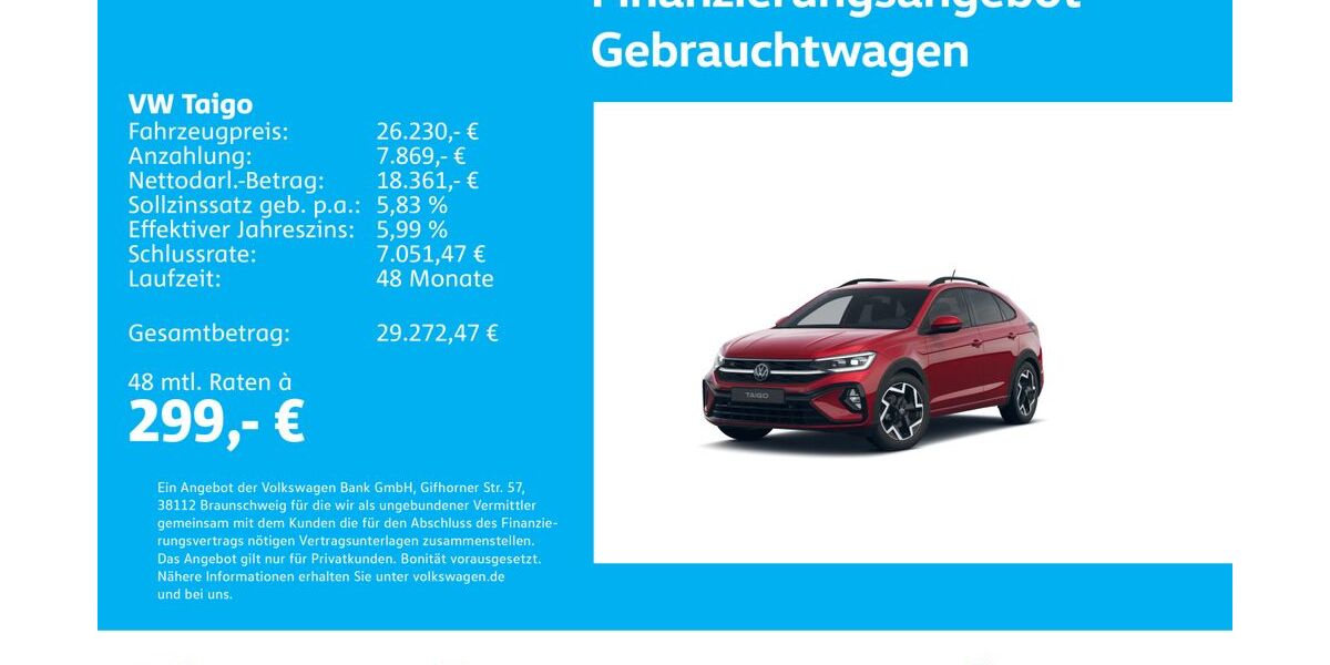 VW Taigo 23.376 km 25.730 &euro; Stuttgart-Wangen 70188