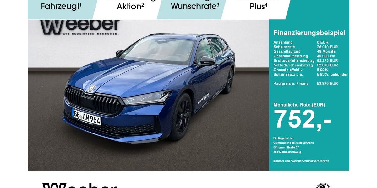 Skoda Superb 8.000 km 52.470 &euro; Weil der Stadt 71263