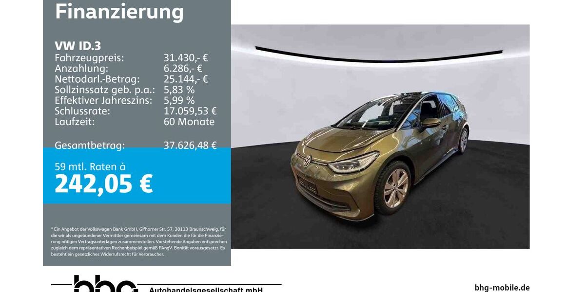 VW ID.3 24.862 km 30.930 &euro; Reutlingen 72770