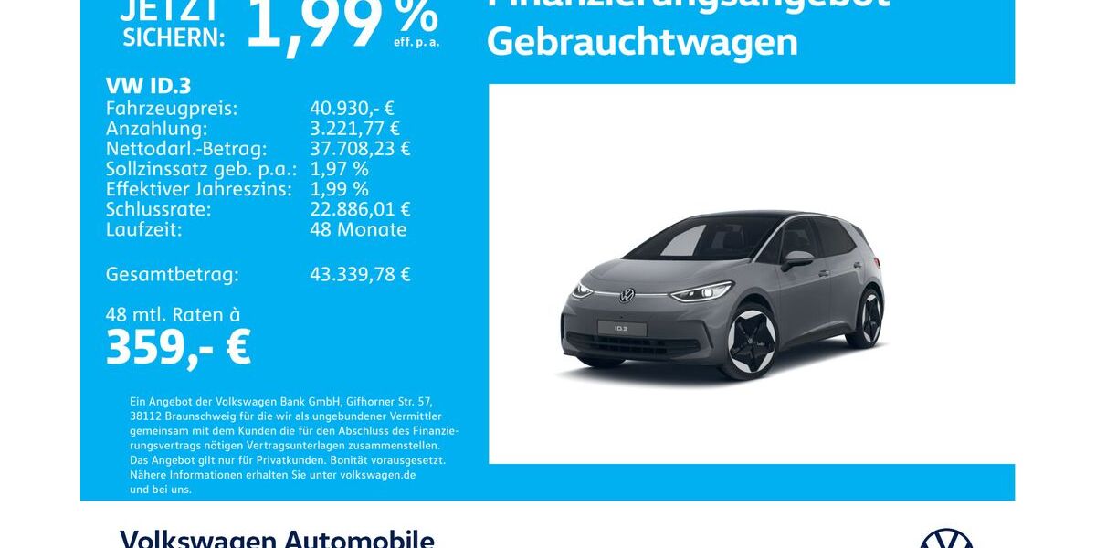 VW ID.3 6.604 km 40.730 &euro; Stuttgart-Feuerbach 70469