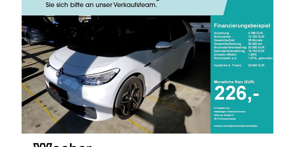 VW ID.3 51.646 km 23.939 &euro; Weil der Stadt 71263