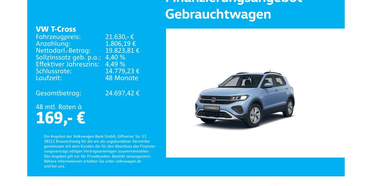 VW T-Cross 5.185 km 21.430 &euro; Stuttgart-Feuerbach 70469