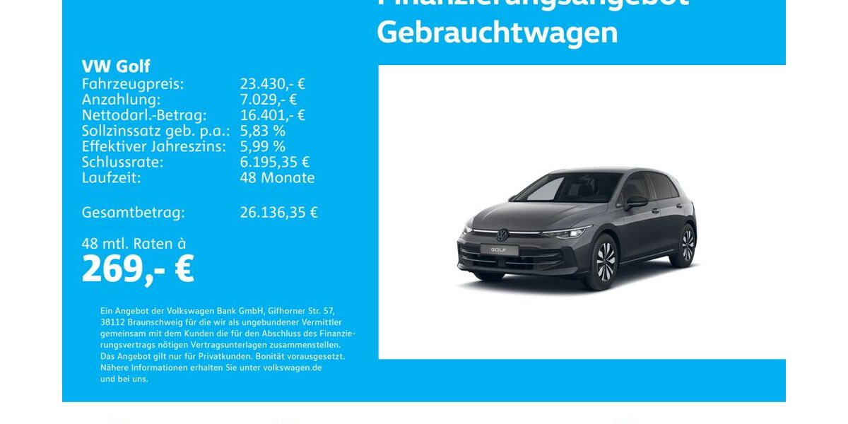 VW Golf 25.519 km 23.130 &euro; Stuttgart-Feuerbach 70469