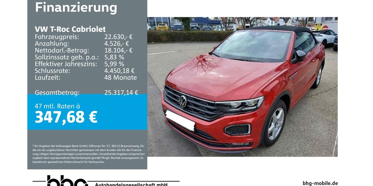 VW T-Roc 92.250 km 22.630 &euro; Reutlingen 72770